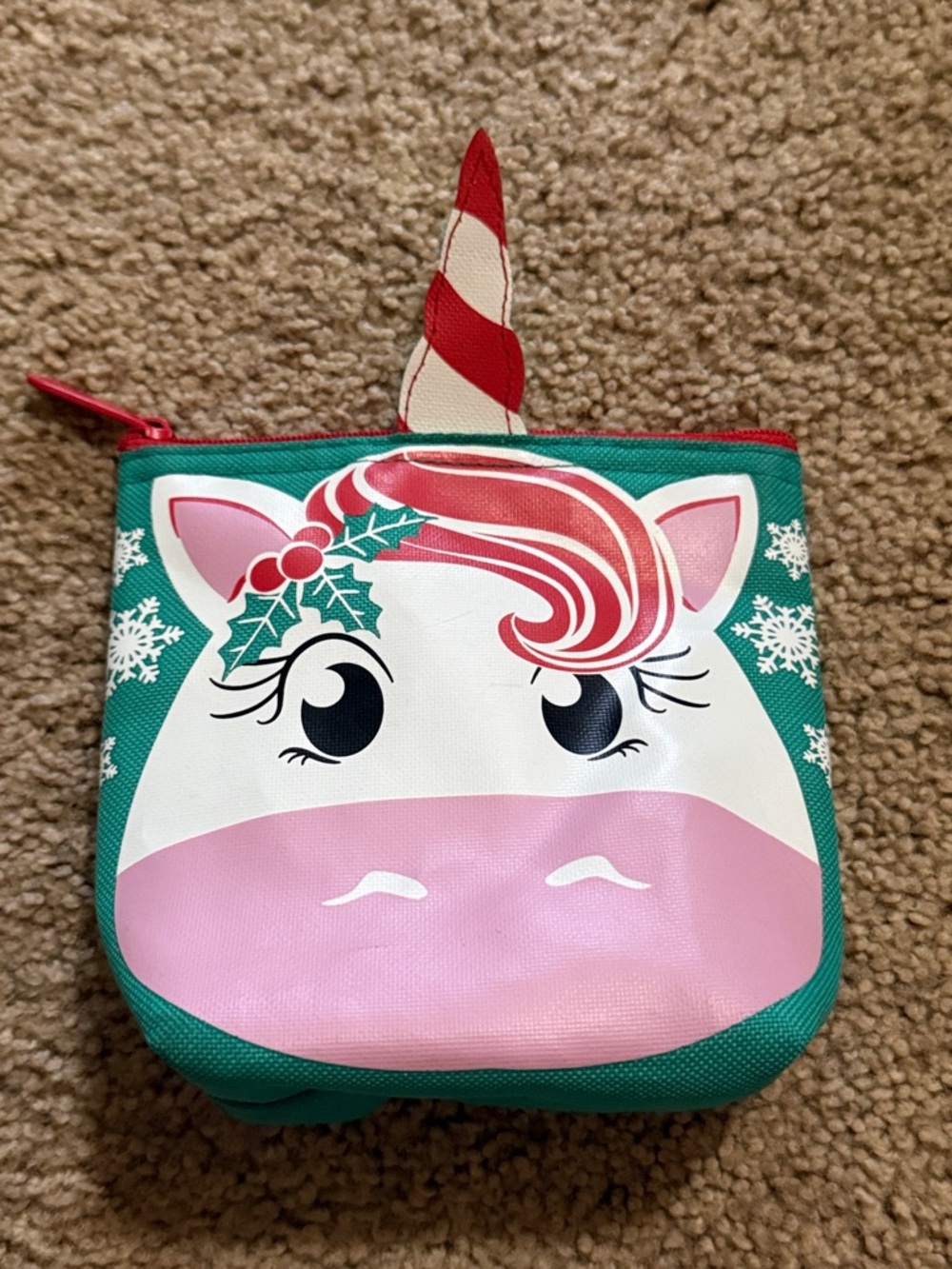 Thirty-One Christmas unicorn snack pouch